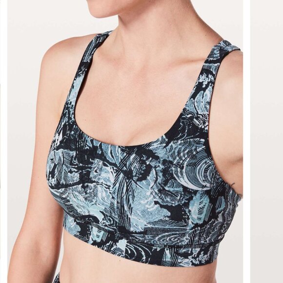 Lululemon Energy Bra Eternal Wave Starlight Black - Size 6 Sports Bra - Picture 1 of 9
